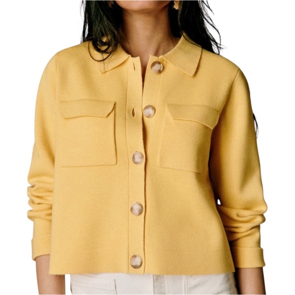 Sezane Yellow Cardigan Sweater - Picture 2 of 10